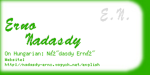 erno nadasdy business card